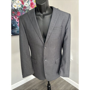 Caravelli 40R Grey Slim Fit Two Button DBL Vented